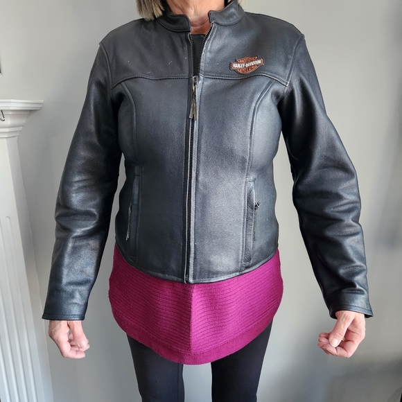 Harley Davidson LG leather riding jacket - Picture 3 of 10